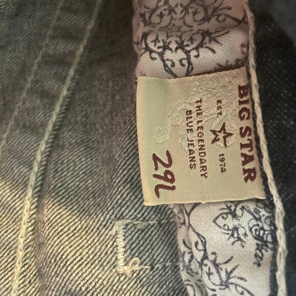 29L BIG Star Sweet Ultra Low Rise Jeans Bootcut Dark Wash Denim Stretch Women's - Picture 8 of 10